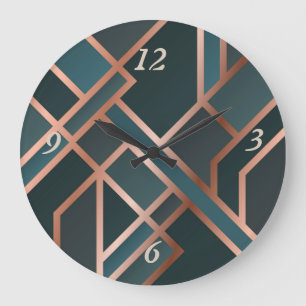 Vackert Oliv grönt Marble Round Clock Stor Klocka