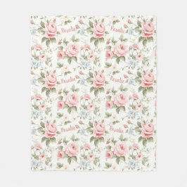 Vackert över Rosa ros Namn Blanket Fleecefilt