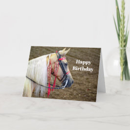Vackert Palomino Horse Photo Birthday Kort