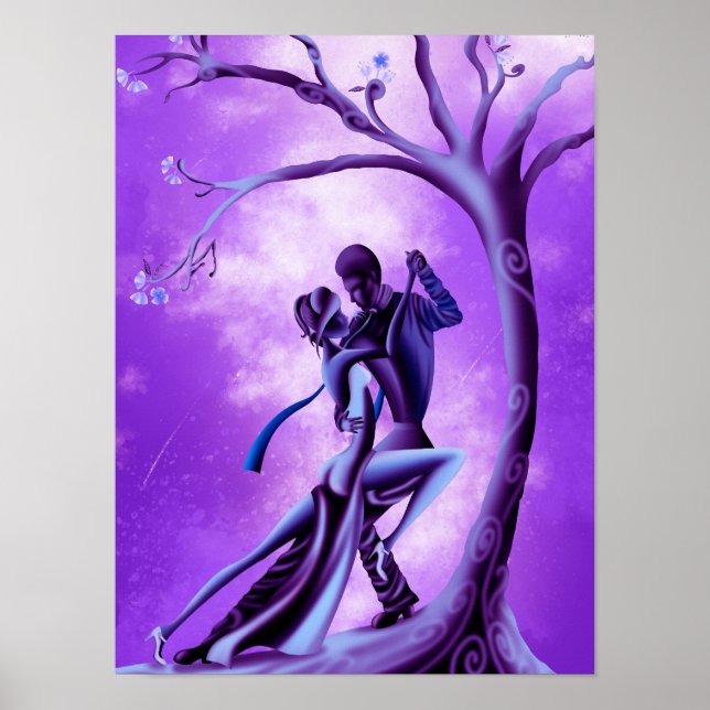 Vackert par Dance Tango i Moonlight Poster (Framsidan)