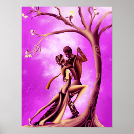 Vackert par Dance Tango i Moonlight Poster