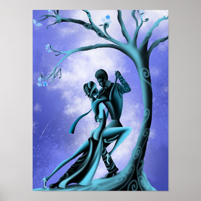Vackert par Dance Tango i Moonlight Poster (Framsidan)