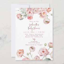 Vackert Pastel Baby Shower Inbjudningar