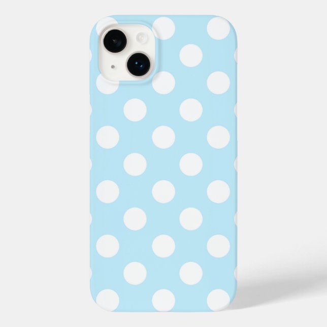 Vackert Pastel Blue med stort Polka dots (Baksida)