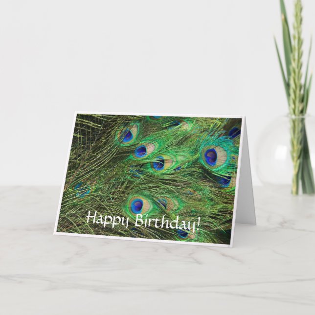Vackert Peacock-Anpassadet Blåkort Kort (Framsida)