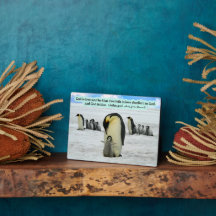 Vackert Penguin Scripture Plaque 1 John 4:16