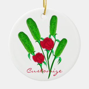 Vackert Pickle Bouquet med Rosor Thunder_Cove Julgransprydnad Keramik