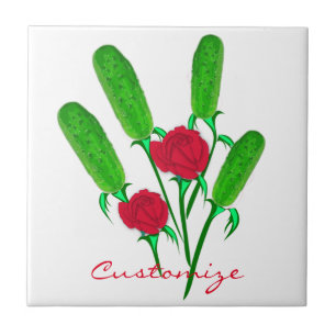 Vackert Pickle Bouquet med Rosor Thunder_Cove Kakelplatta