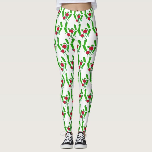 Vackert Pickle Bouquet med Rosor Thunder_Cove Leggings (Framsida)
