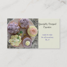 Vackert Pipade Cupcakes Affärskort