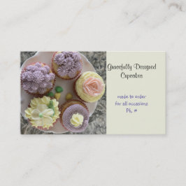 Vackert Pipade Cupcakes Affärskort Visitkort