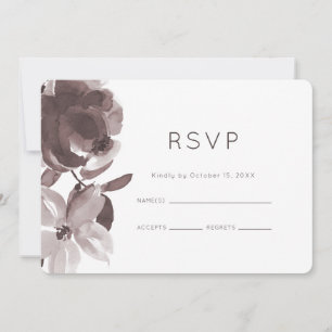 Vackert plommonblommigt bröllops-RSVP Inbjudningar