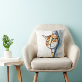 Vackert populärt vattenfärgat kattsamling i Cute Kudde