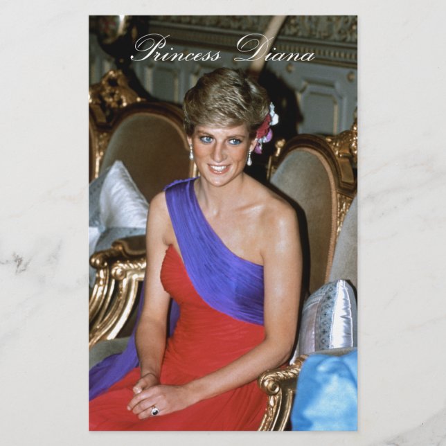 Vackert! Princess Diana Thailand 1988 Brevpapper (Framsida)