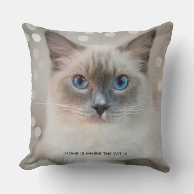 Vackert Ragdoll-katt och redigerbar text Kudde (Framsida)