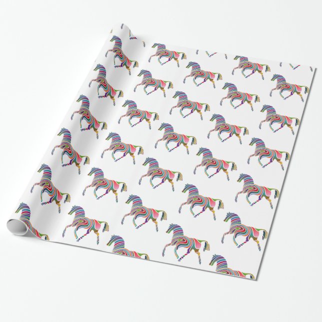 Vackert Rainbow Färg Horse Thunder_Cove Presentpapper (Utrullad)