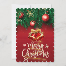 Vackert Red Guld God jul Personal Wish Inbjudningar