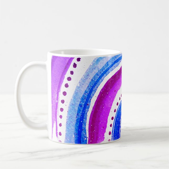 Vackert regnbåge Lila och blå Kaffemugg (Vänster)
