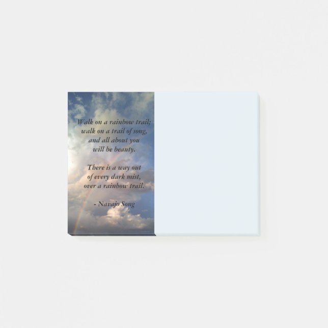 Vackert regnbåge med Dikt Post-it Block (Framsida)
