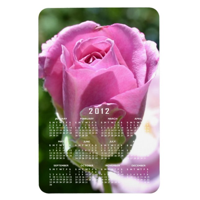 Vackert Ro Bud Calendar Magnet (Vertikal)