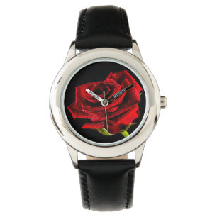 Vackert röd ros armbandsur