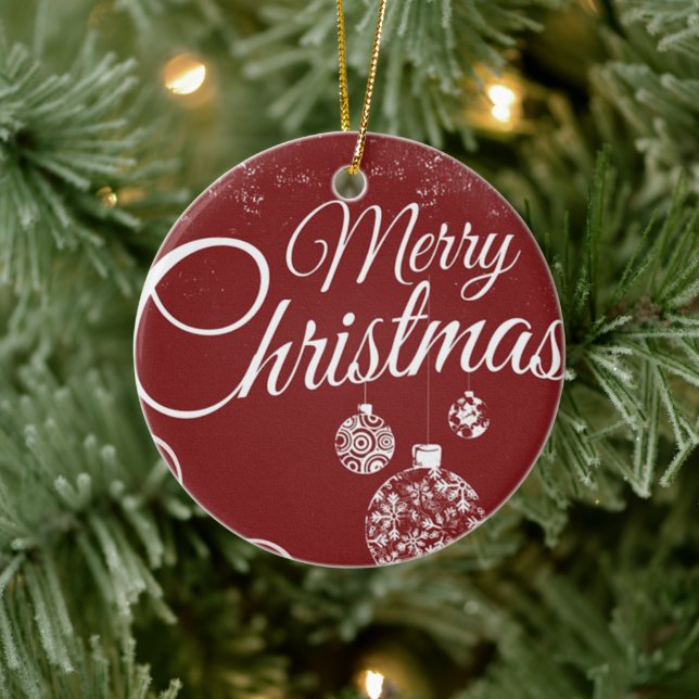 Vackert Röda Tapet med Juldekorationer (Träd)