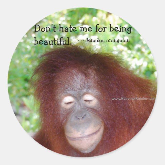 Vackert rödhårig runt klistermärke (Framsida)