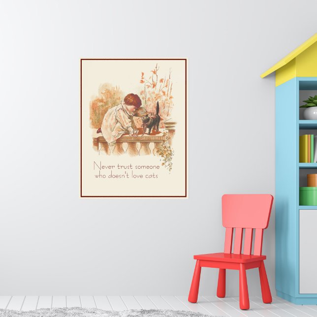 Vackert rödhårigt barn med Kitten Cat-citat Poster (Barnkammare 1)