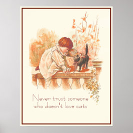 Vackert rödhårigt barn med Kitten Cat-citat Poster