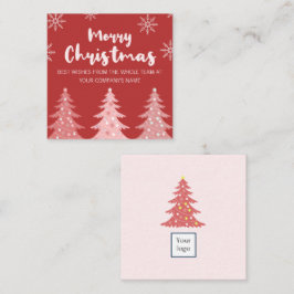 vackert rödhelgdag kvadratiskt affärskort fyrkantigt visitkort