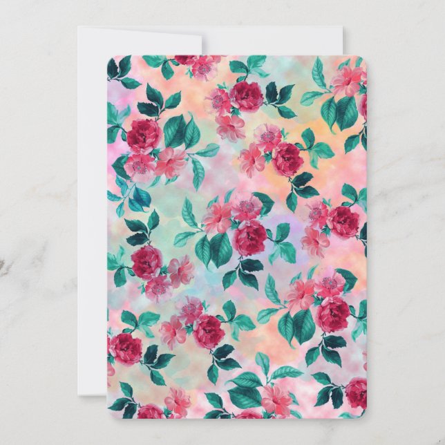 Vackert romantiskt blommönster ro (Framsida)