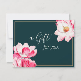 Vackert Rosa Blommigt Magnolia Gift Certificate