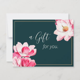 Vackert Rosa Blommigt Magnolia Gift Certificate