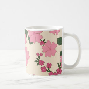 Vackert Rosa Blommönster Kaffemugg