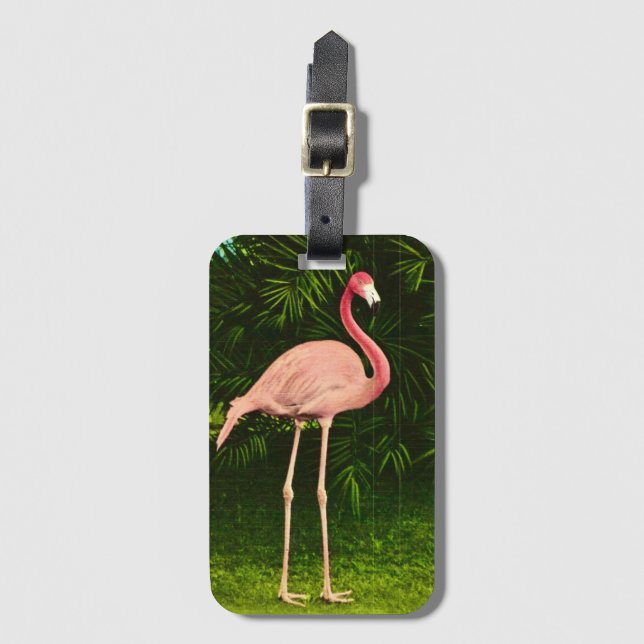 Vackert rosa flamingo bagagebricka (Framsida vertikal)