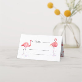 Vackert Rosa Flamingo Watercolor Place Placeringskort