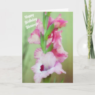 Vackert Rosa Flowers Bible Faith Birthday Card Kort