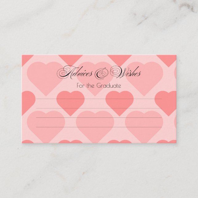 Vackert rosa hjärta Kuvertkort Tilläggskort (Framsida)