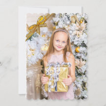 Vackert Rosa- och Guld-julkort, Lägg till bild