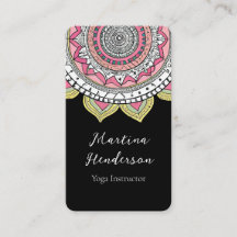 Vackert Rosa och Vita Yoga-Affärskortet