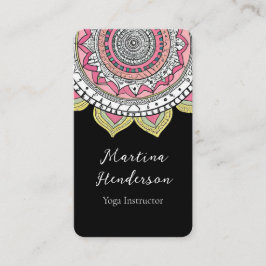 Vackert Rosa och Vita Yoga-Affärskortet Visitkort