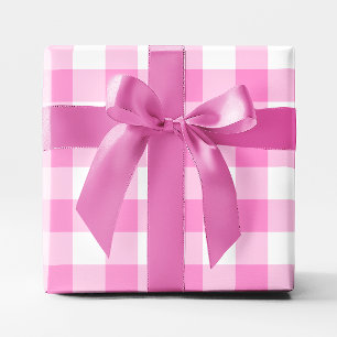 Vackert rosa och vitt rutigt stort mönster presentpapper