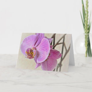 Vackert Rosa Orchid Flower Art Note Card Kort