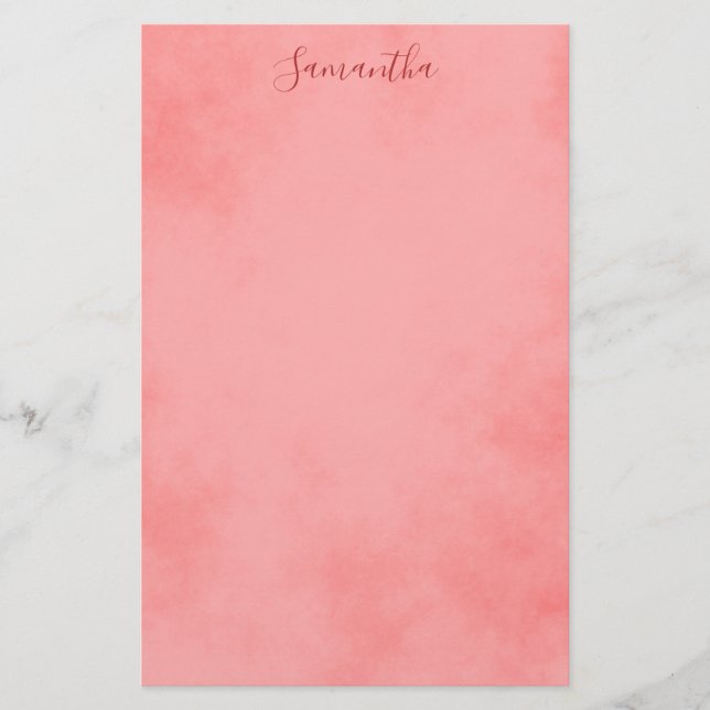 Vackert Rosa Parchment Stationery Brevpapper (Framsida)