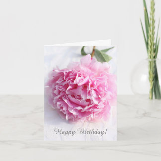 Vackert rosa peony, hälsningskort för personlig kort