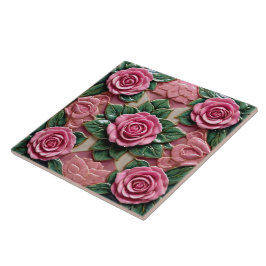 Vackert Rosa ros Popular Collection Kakelplatta