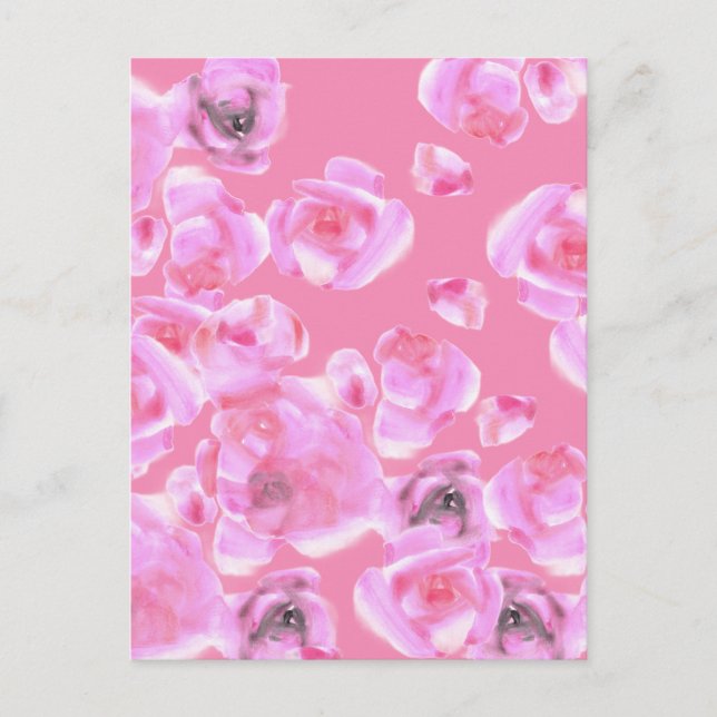 Vackert Rosa ros vykort (Framsida)