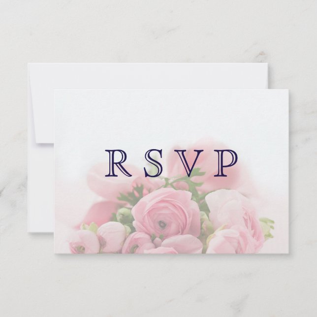 Vackert Rosa Rosor Bukett RSVP-kort OSA Kort (Framsida)
