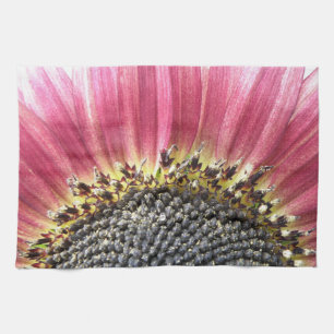 Vackert Rosa Solros Kitchen Towel Kökshandduk