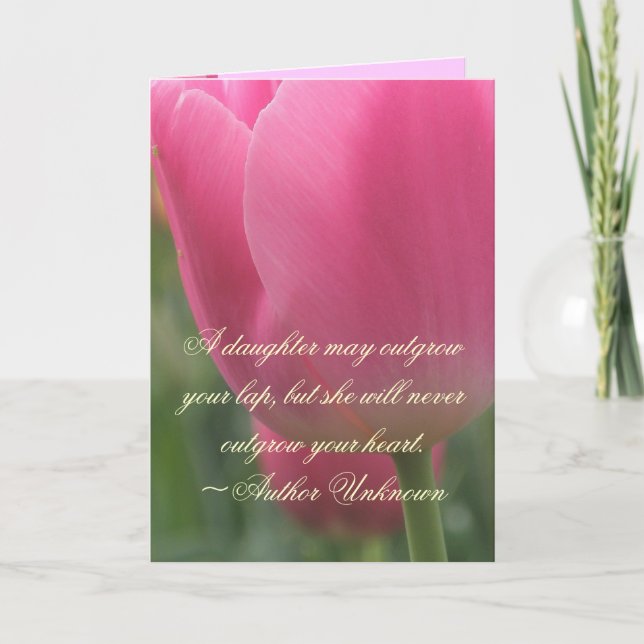 Vackert Rosa Tulip Dotter Birthday Card Kort (Framsida)